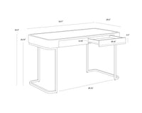 Jamille Cream Faux Leather & Gold Desk