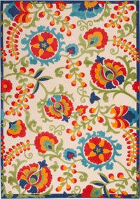 Annitra Indoor/Outdoor  Multicolor Summer Blosoms Area Rug - Elegance Collection