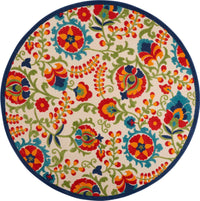 Annitra Indoor/Outdoor  Multicolor Summer Blosoms Area Rug - Elegance Collection