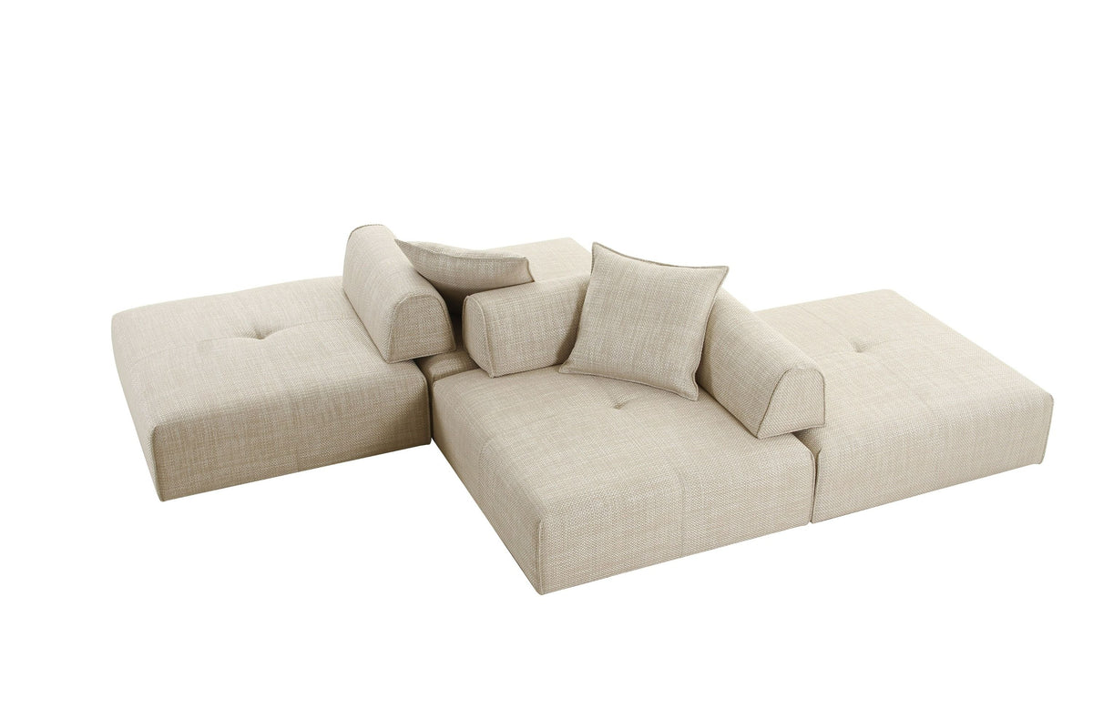 Montrose Beige Fabric Armless Modular Sectional Sofa