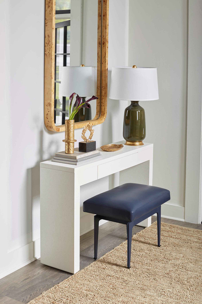 Kynlee 60" Large Chiffon White Console Table