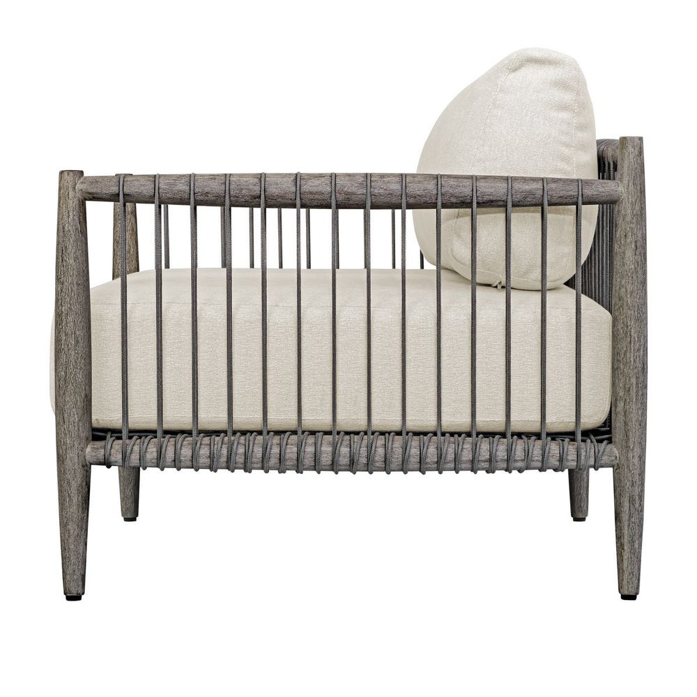 Clara White & Grey Outdoor Lounge Chair