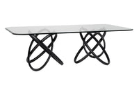 Caroline Modern Glass & Black Ash Dining Table