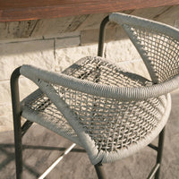 Enzo Woven Rope Outdoor Counter Stool (Set of 2)