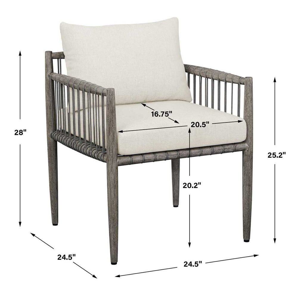 Clara White & Grey Outdoor Dining Chair