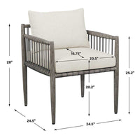 Clara White & Grey Outdoor Dining Chair