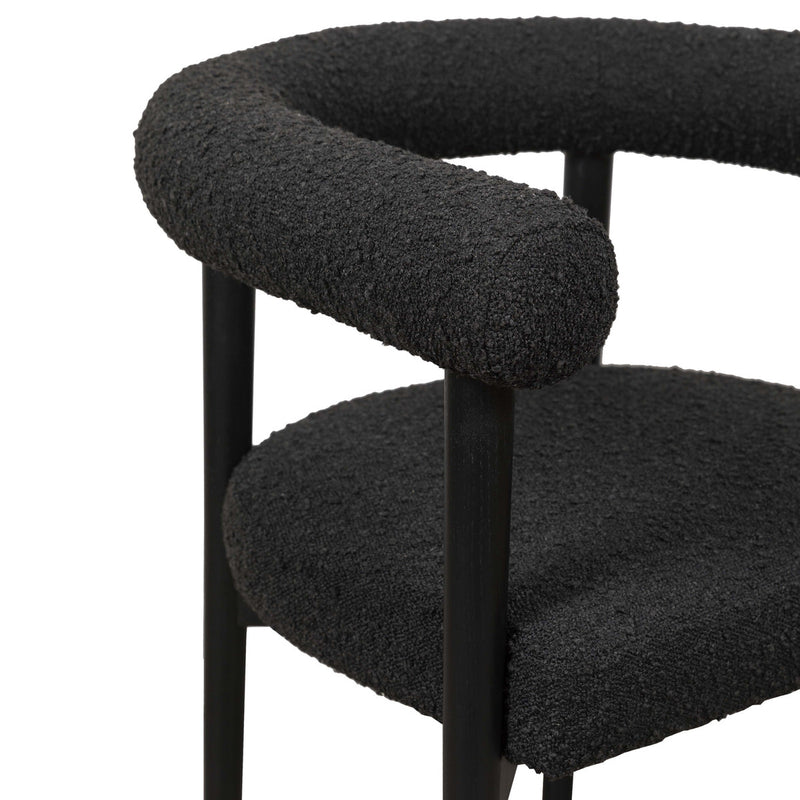 Mirage Black Boucle Dining Chair - Luxury Living Collection