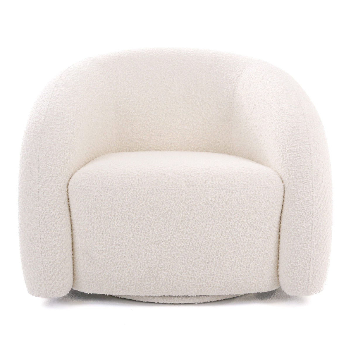 Kiano Modern White Boucle Accent Chair