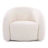 Kiano Modern White Boucle Accent Chair