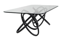 Caroline Modern Glass & Black Ash Dining Table