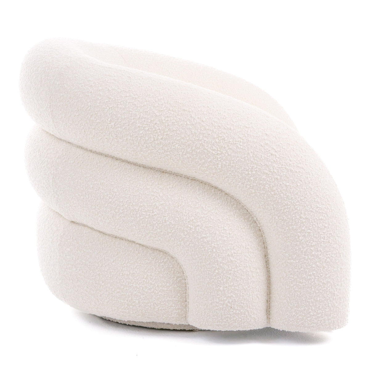 Kiano Modern White Boucle Accent Chair