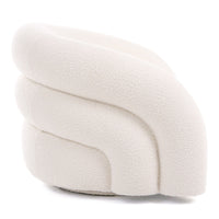 Kiano Modern White Boucle Accent Chair