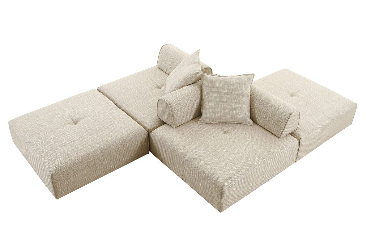 Eliza Modern Modular Beige Armless Seat