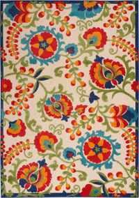 Annitra Indoor/Outdoor  Multicolor Summer Blosoms Area Rug - Elegance Collection