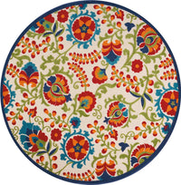 Annitra Indoor/Outdoor  Multicolor Summer Blosoms Area Rug - Elegance Collection