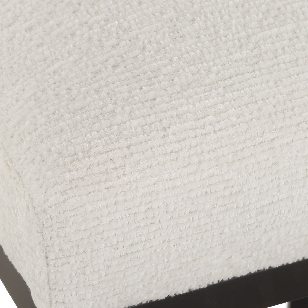 Crystal Light Cream Performance Fabric & Matte Black Counter Stool