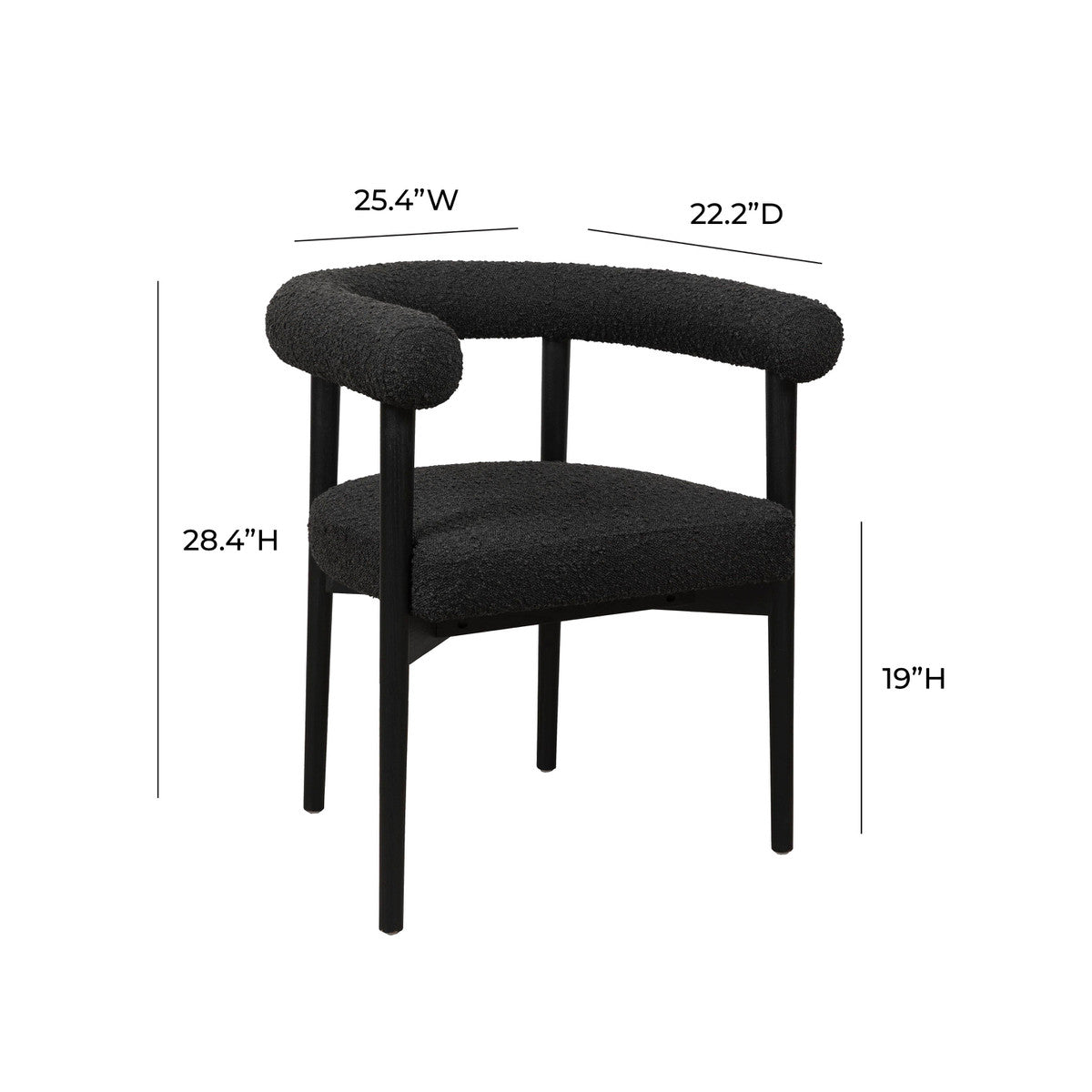 Mirage Black Boucle Dining Chair - Luxury Living Collection