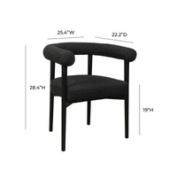 Mirage Black Boucle Dining Chair - Luxury Living Collection