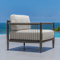Clara White & Grey Outdoor Lounge Chair