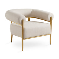 Garner Beige Linen & Gold Accent Chair