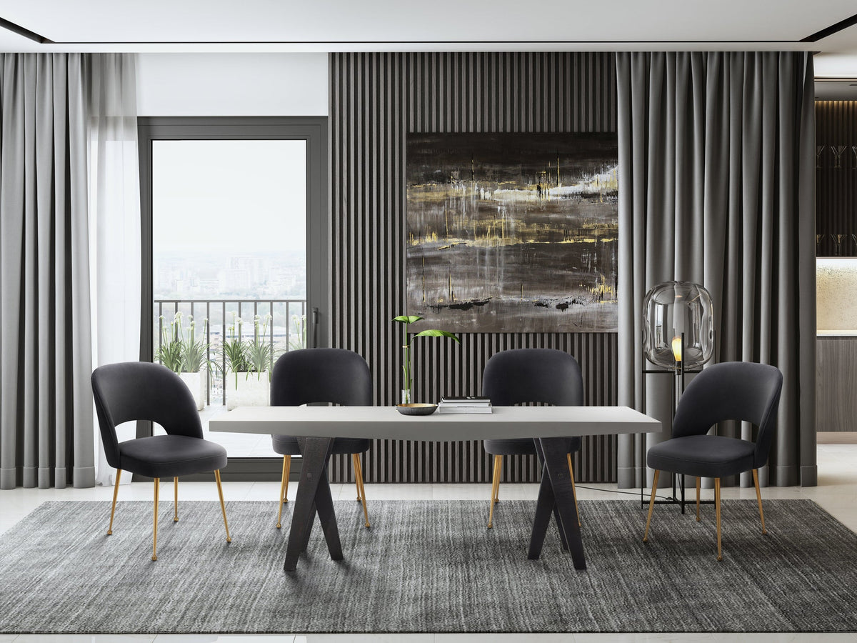 Giada Dark Performance Grey Velvet Chair