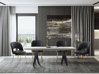 Giada Dark Performance Grey Velvet Chair