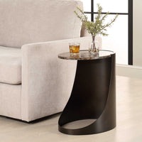 Hudson Chocolate Brown Marble End Table