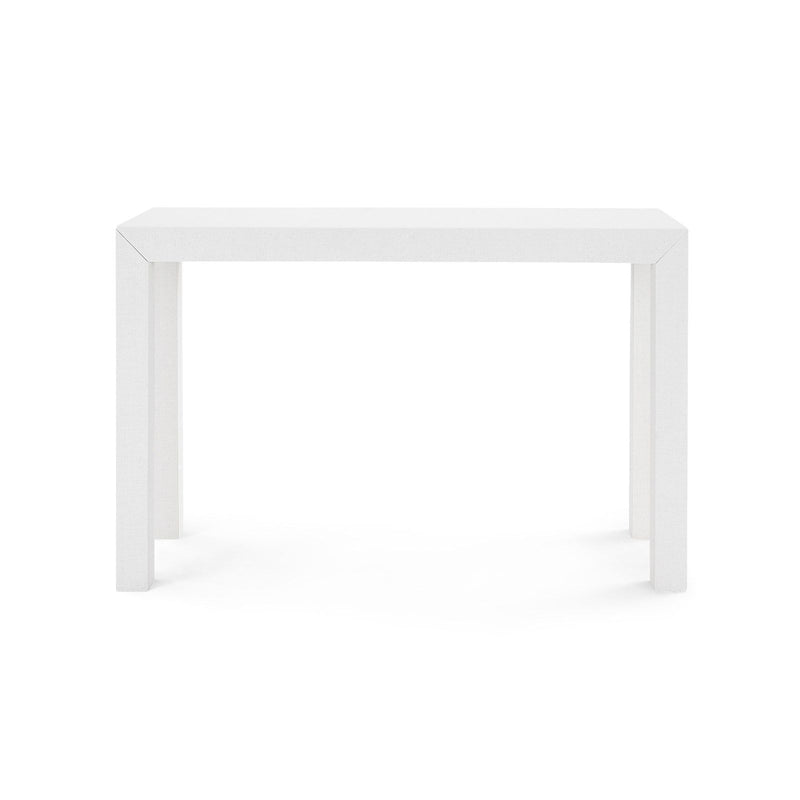 Rogelio Grasscloth Chiffon White Console Table