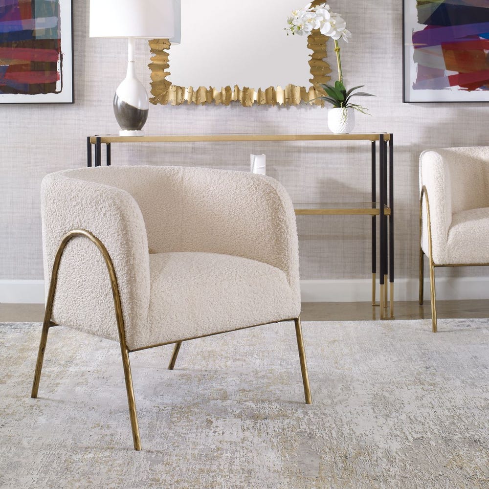 Netta Off-White Accent Chair