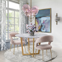 Modena Blush Performance Velvet Dining Chair