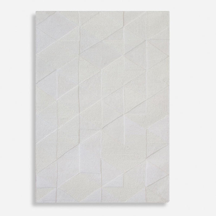 Hand Tufted Geometric Ivory Area Rug