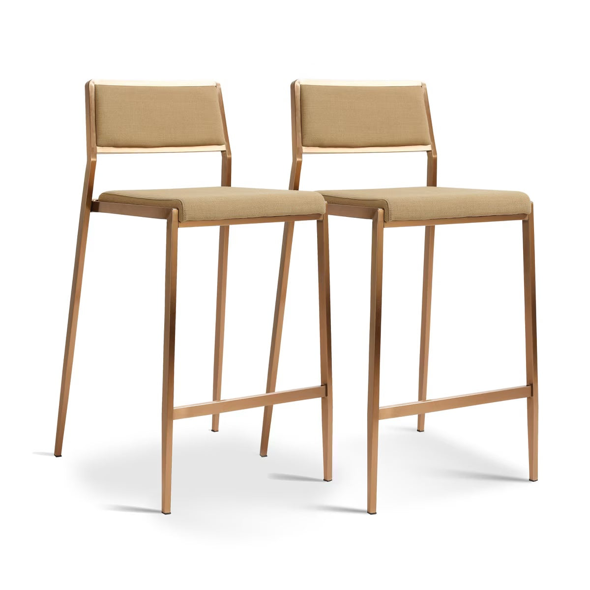 Gale Tan Basketweave Stackable Counter Stool - Set of 2