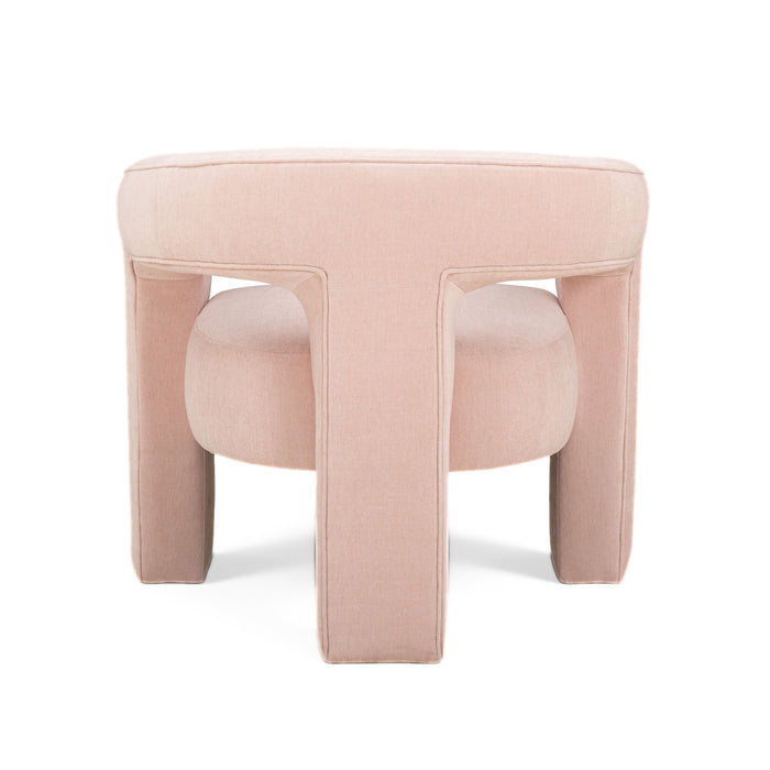 Clara Blush Performance Velvet Curved Accent Chair