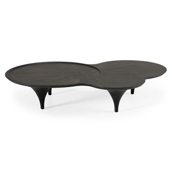 Tisha 64" Modern Free Form Black Ash Coffee Table