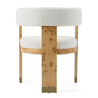 Bernadette Modern Cream & Burl Dining Chair
