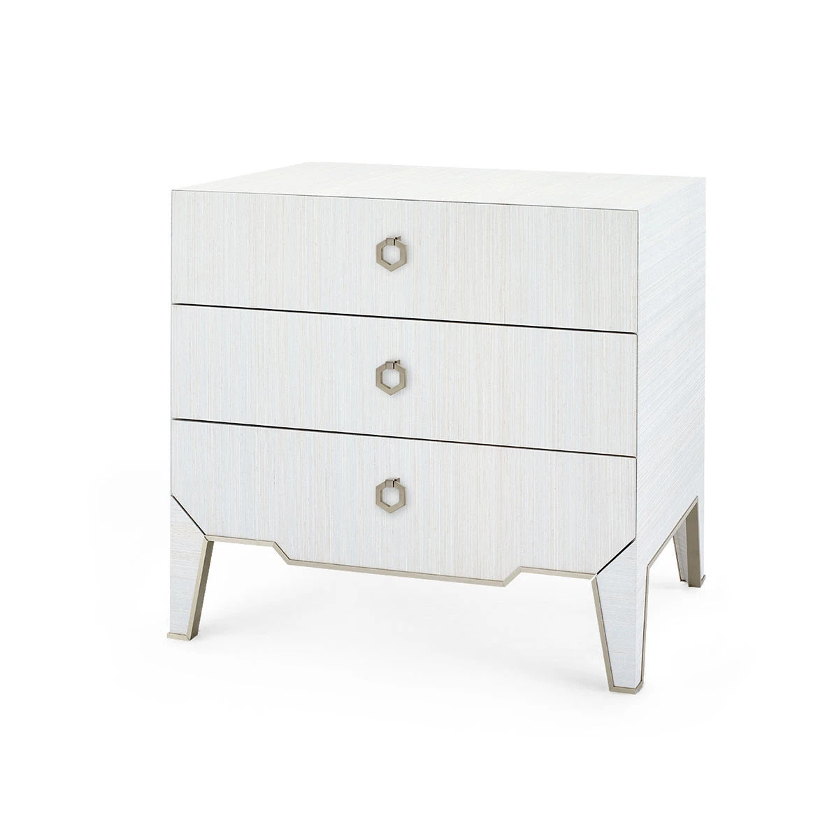 Selena 30" Platinum Shimmer & Gold End Table/Nightstand