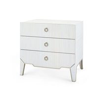 Selena 30" Platinum Shimmer & Gold End Table/Nightstand