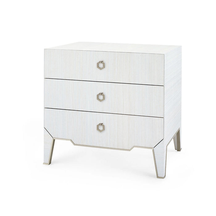 Selena 30" Platinum Shimmer & Gold End Table/Nightstand