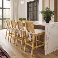 Arimo Rattan Performance Fabric Counter Stool