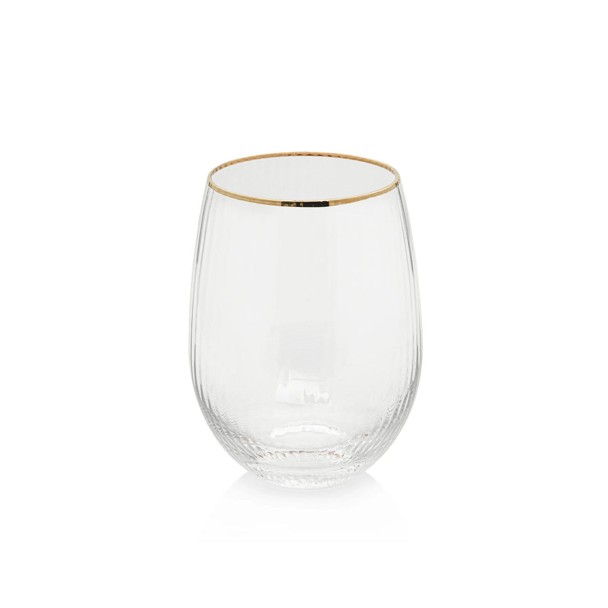 Optic Stemless All-Purpose Glass with Gold Rim - Set of 12