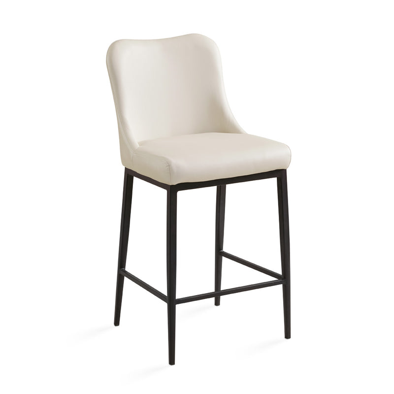 Flynn Taupe Faux Leather Counter Stool