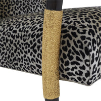 Fila Leopard Fabric & Brass Arm Chair