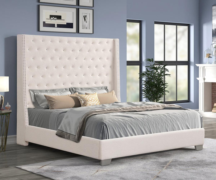 Brynelle Beige Boucle Bed