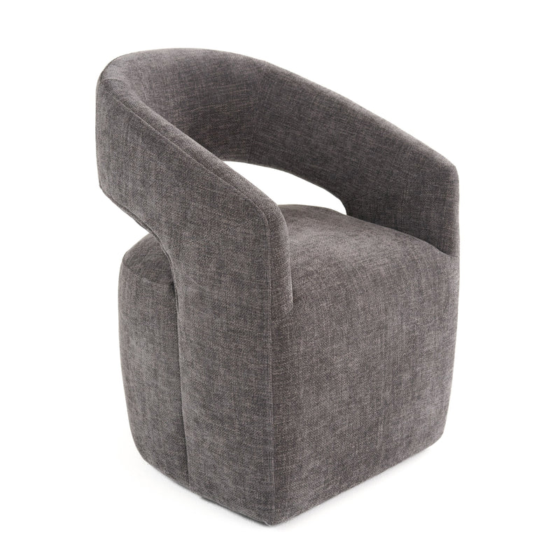 Gastra Modern Dark Grey Fabric Dining Chair