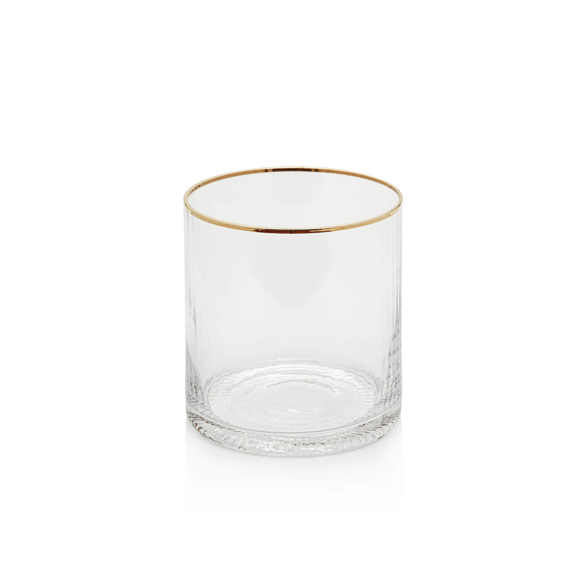 Optic Rocks Glass with Gold Rim - Set of 12