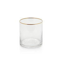 Optic Rocks Glass with Gold Rim - Set of 12