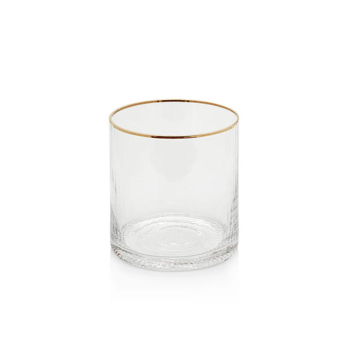 Optic Rocks Glass with Gold Rim - Set of 12