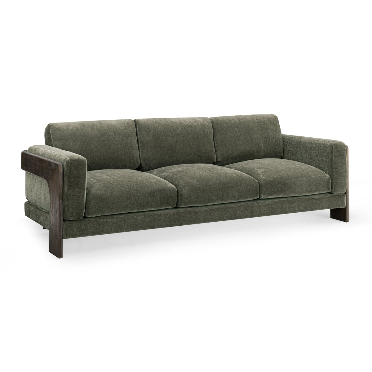 Eves 91" Olive Green Upcycled Contract-Grade Chenille Sofa