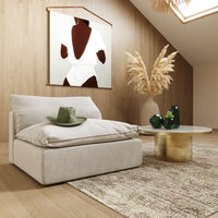 Braylee Modern Light Grey Sectional Armless Seater