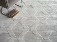 Nell Modern Light Silver Patterned Area Rug - Elegance Collection